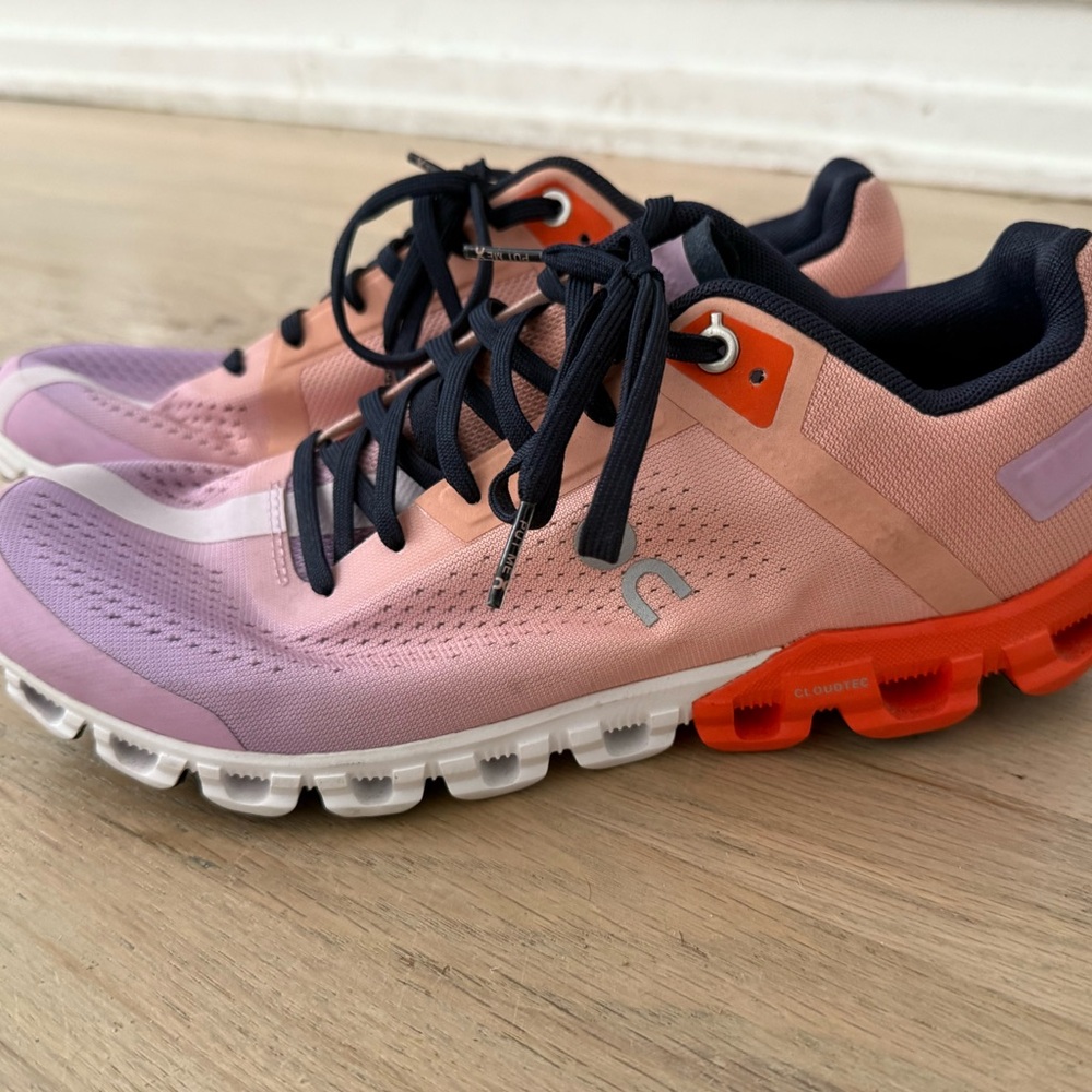 Pink and Orange Athletic Shoes